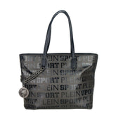Plein Sport Sleek Black Designer Shopping Bag with Logo Print -  Luxury Shoulder Bag for Women -  Plein Sport.